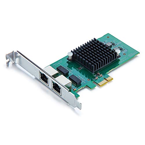 Book Cover 1.25G Gigabit Ethernet Converged Network Adapter (NIC) for Intel 82576 Chip, Dual RJ45 Copper Ports, PCI Express 2.0 X1, Compare to Intel E1G42ET