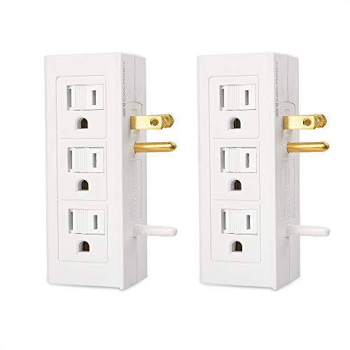 Book Cover Cable Matters 2-Pack 6 Outlet Splitter Grounded Side Access Outlet Extender Wall Tap