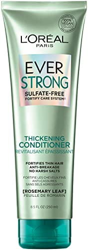 Book Cover L'Oreal Paris EverStrong Thickening Sulfate Free Conditioner, Thickens + Strengthens, For Thin, Fragile Hair, with Rosemary Leaf, 8.5 Ounces (Packaging May Vary)