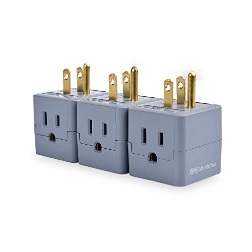Book Cover [UL Listed] Cable Matters 3-Pack 3 Outlet Wall Adapter, 3 Outlet Power Cube, Outlet Splitter in Gray