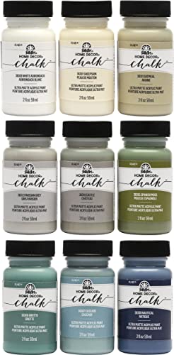 Book Cover FolkArt Home Decor Ultra Matte Chalk Finish Acrylic Craft Paint Set Formulated for No-Prep Application Designed for Beginners and Artists, 2 oz Bottles, Top Colors