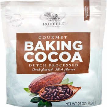 Book Cover Rodelle Gourmet Baking Cocoa Powder, Dutch Processed, 25 oz in a resealable bag