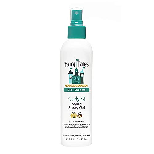 Book Cover Fairy Tales Curly-Q (Curly Hair Gel) Daily Kid Styling Spray Gel - For Curly Hair - Paraben Free, Sulfate Free, Gluten Free, Nut Free - 8oz