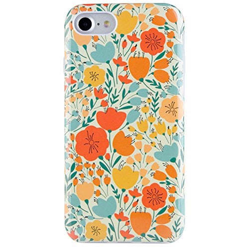Book Cover Dimaka iPhone 7 Case iPhone 8 Case iPhone se,Cute Fall Autumn Flower Design for Girls,Heavy Two-Tier Shockproof with Soft TPU Inside Protective Cases for iPhone se, 7 and 8(Retro Painted Flower)
