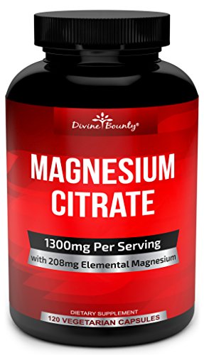 Book Cover Pure Magnesium Citrate Capsules - 1300mg Magnesium Supplement with Elemental Magnesium - 120 Vegetarian Capsules