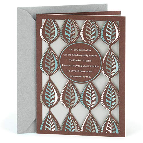 Book Cover Hallmark Birthday Card for Husband (Leaf Pattern) (0499RZB1190)
