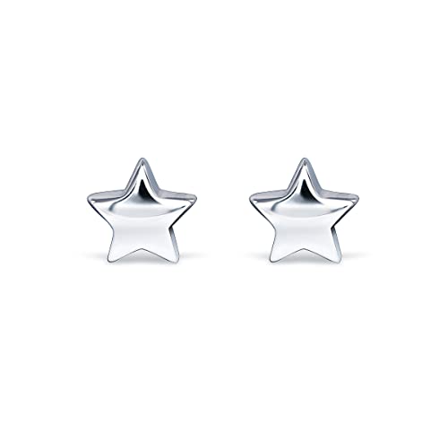 Book Cover Star Earrings Star stud Earrings 925 Sterling Silver Tiny Star Earrings (Silver-Star )