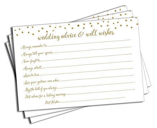 Book Cover Wedding Advice and Well Wishes - Gold Confetti (50-Cards)