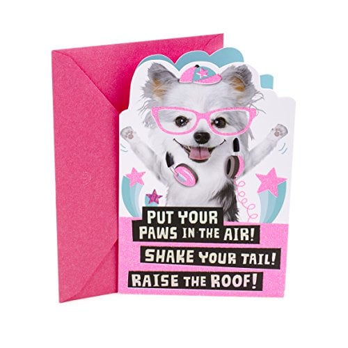 Book Cover Hallmark Birthday Card for Kids (Dogs with Glasses Stickers)
