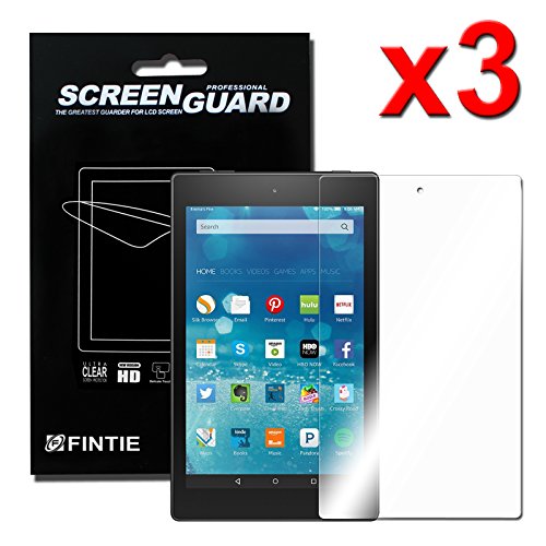 Book Cover [3-Pack] Fintie Screen Protector for Amazon Fire HD 8 (8th Gen 2018 / 7th Gen 2017 / 6th Gen 2016 / 5th Gen 2015) - [Ultra-Clear] Screen Shield Protector, Retail Package