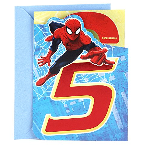 Book Cover Hallmark 5th Birthday Card (Spider-Man Door Hanger)