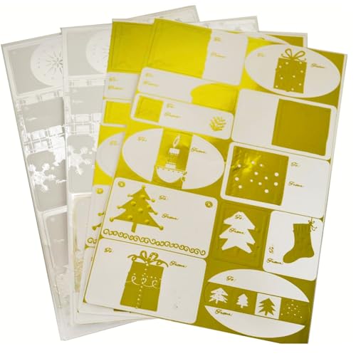 Book Cover Gift Tags For Christmas 48 Gold and Silver Foil Xmas Gift Tag Stickers Looks Great on Gift Boxes, Wrapping Paper, Gift Bags, Tissue Paper