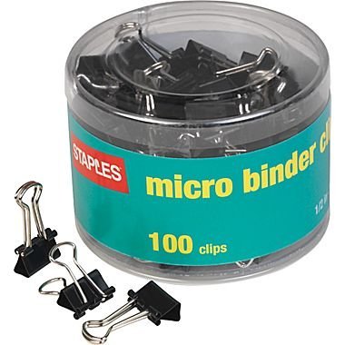 Book Cover Staples Metal Binder Clips, Micro (15340)