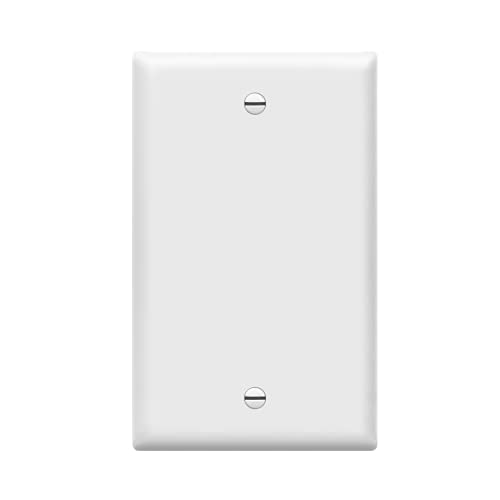 Book Cover ENERLITES Blank Cover Wall Plate, Gloss Finish, Standard Size 1-Gang 4.50