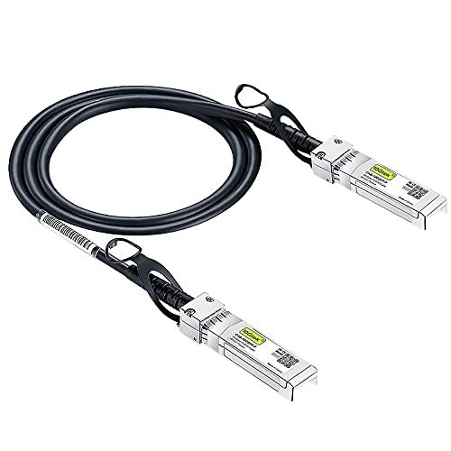Book Cover SFP+ DAC Twinax Cable, 10G SFP+ to SFP+ Direct Attach Copper Patch Passive Cable for Cisco SFP-H10GB-CU0.5M, Ubiquiti UniFi UC-DAC-SFP+, TP-Link TL-SM5220-0.5M, Fortinet and More, 0.5-Meter