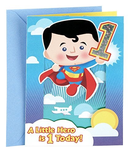 Book Cover Hallmark 1st Birthday Greeting Card for Boy (Pop Up Superman)