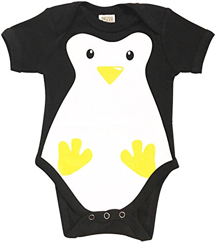Book Cover CHUBS Unisex Penguin Baby Outfit, Infant Bodysuit, Unisex 100% Cotton Made in The USA, Boutique, 9-12 Months Black