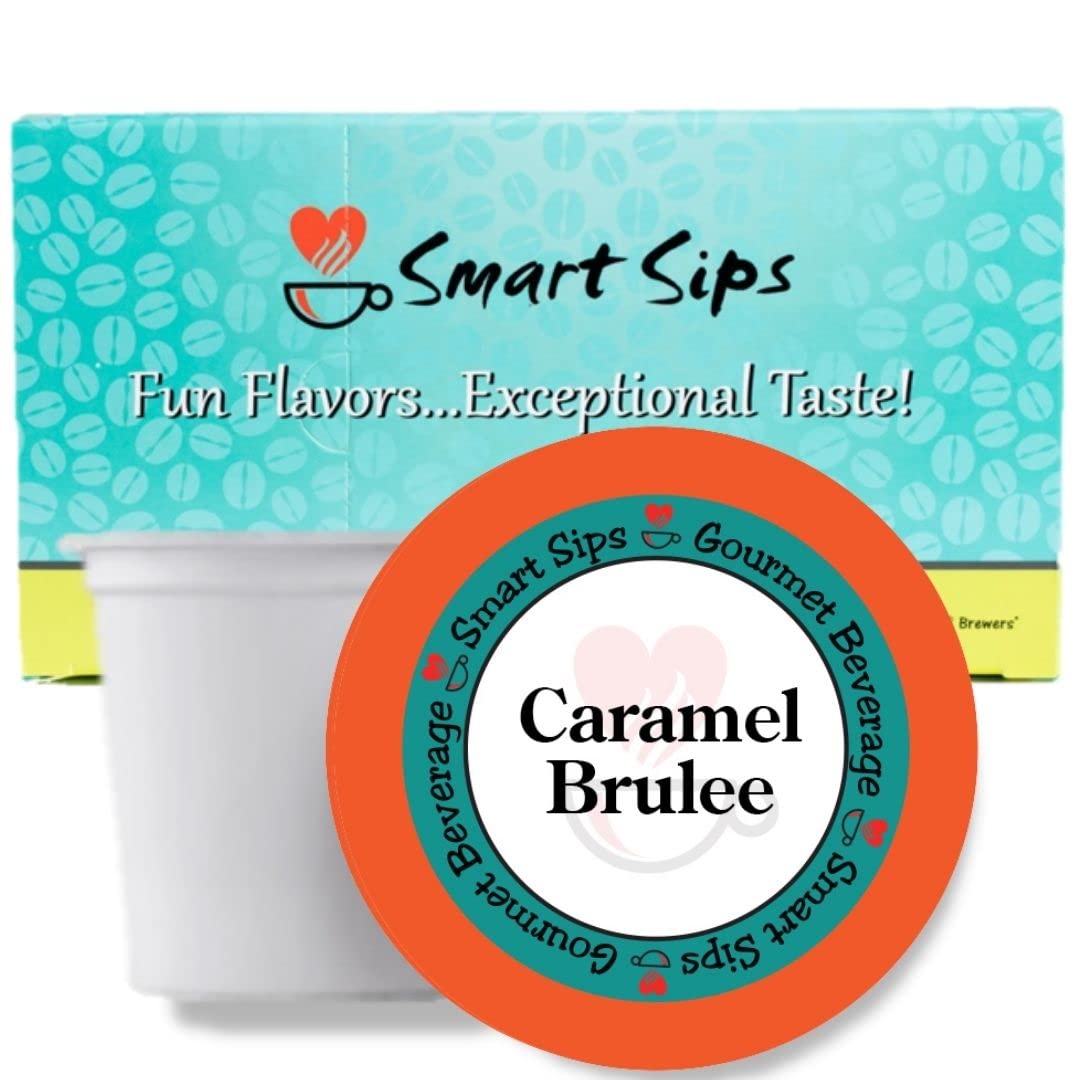 Book Cover Smart Sips Coffee, Caramel Brulee Coffee, Medium Roast Gourmet Flavored Coffee Pods, 24 Count, Compatible With All Keurig K Cup Brewers Caramel Brulee 1 Count (Pack of 24)