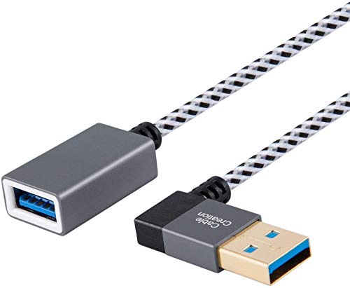 Book Cover CableCreation Short USB 3.0 Extension Cable, Right Angle USB 3.0 Male to Female Extender Cord, Compatible Flash Drives, Keyboard, Scanners, Keyboard, Playstation, 1 FT, Space Grey, Aluminum Case