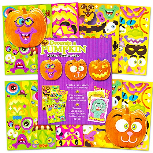 Book Cover Jack O Lantern Stickers Pumpkin Decorating Stickers Set -- Over 400 Halloween (8 Decorate a Pumpkin Sticker Sheets, 64 Coloring Pages)