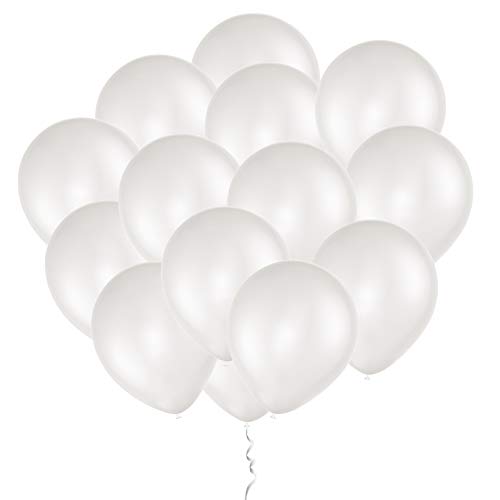 Book Cover Eshanmu 100pc White Pearlized Latex Balloons 12 inch