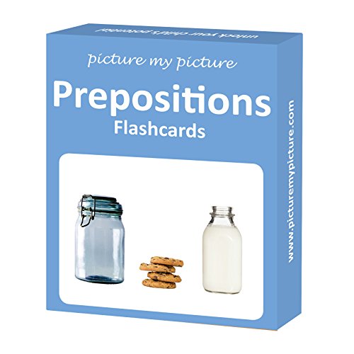 Book Cover Prepositions Flash Cards: 40 Positional Language Photo Cards