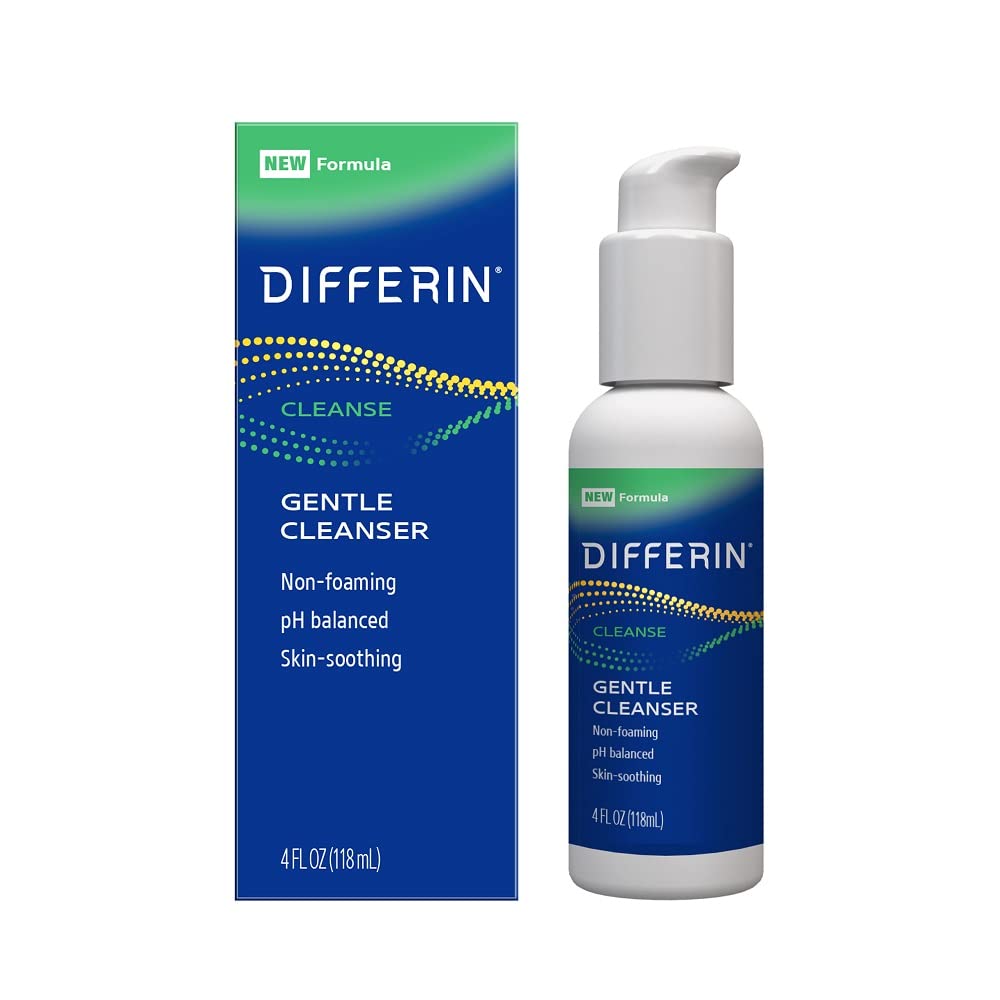 Book Cover Differin Facial Cleanser, Soothing Face Wash by the makers of Differin Gel, Gentle Skin Care for Acne Prone Sensitive Skin, 4 oz (Packaging May Vary)
