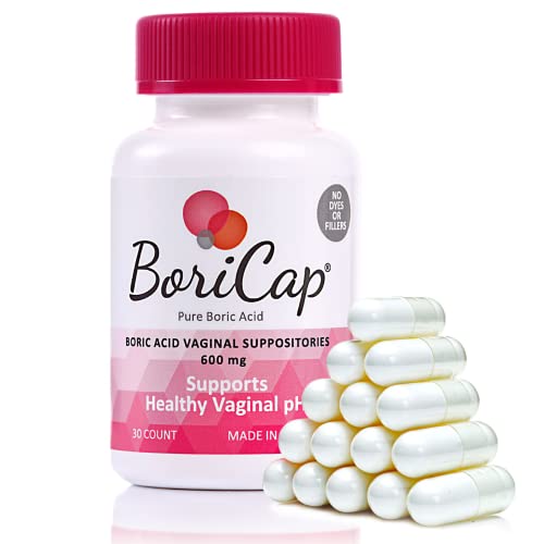 Book Cover BoriCap Boric Acid Suppositories - 30 Count, 600mg - Restores pH and Normal Vaginal Health - Feminine Hygiene Products for Vaginal Odor & Discomfort - Suppository Made Without Dyes or Fillers