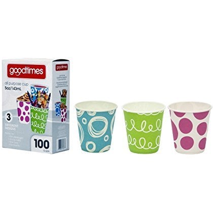 Book Cover Goodtimes 5oz. All-Purpose Bathroom/Kitchen Paper Cold Cups,100ct-Assorted Designs (1)