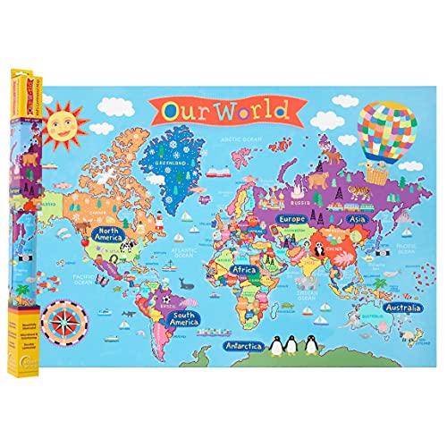 Book Cover Kid's World Wall Map