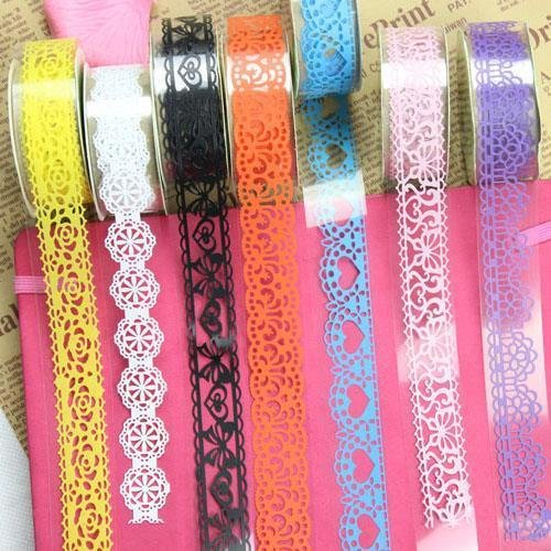 Book Cover Washi Tape, Windspeed 5 Roll Lace Flower DIY Decorative Masking Sticky Adhesive Tape for Scrapbooking & Phone DIY Decoration