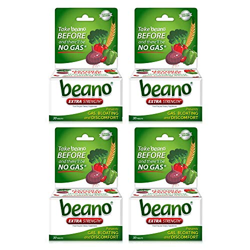 Book Cover Beano Ultra 800, Gas Prevention and Digestive Enzyme Supplement, 30 CT, 4 Pack