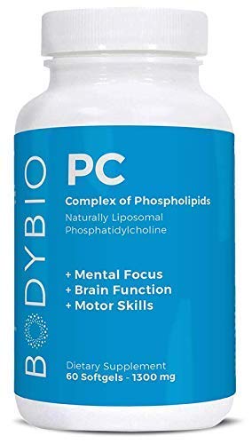 Book Cover BodyBio - PC Phosphatidylcholine, Liposomal Phospholipid Complex for Cell Health - Enhance Brain Function, Focus, Memory & Clarity - Microbiome Support - Science & Research Backed - 60 Softgels