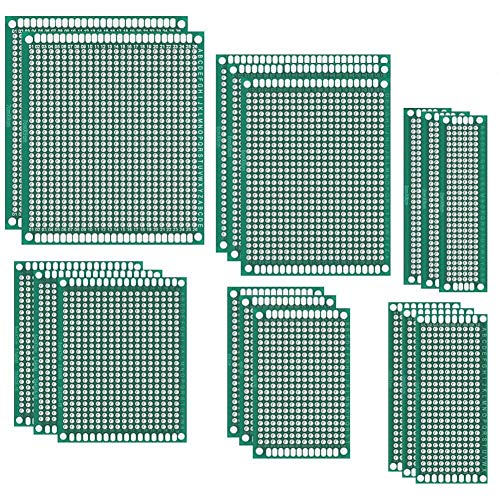 Book Cover Paxcoo 17 Pcs Double Sided PCB Board Prototype Kit for DIY, 6 Sizes