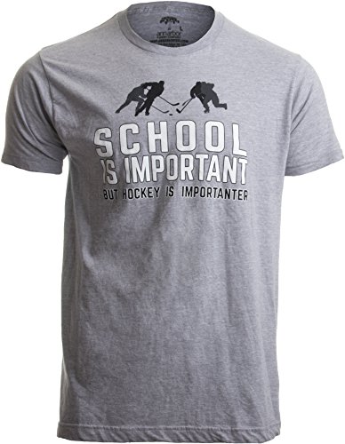 Book Cover School is Important but Hockey is Importanter | Funny Sports Unisex T-Shirt