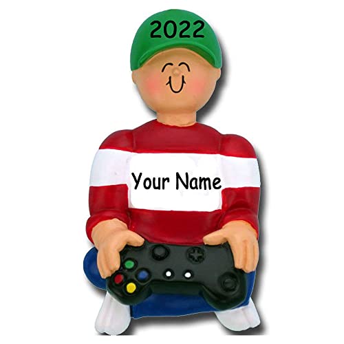 Book Cover Personalized Video Game Player Gamer Christmas Tree Ornament with Your Choice of Name and Year