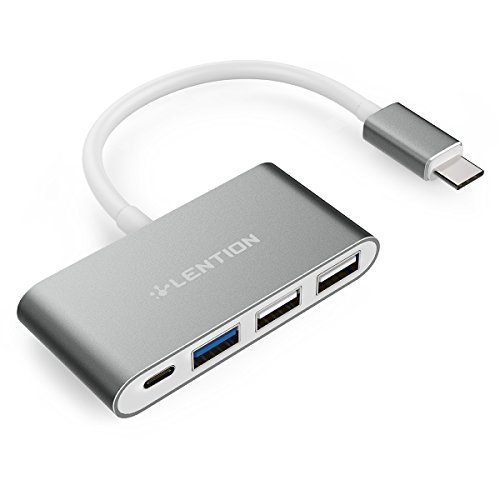 Book Cover LENTION 4-in-1 USB-C Hub with Type C, USB 3.0, USB 2.0 Compatible MacBook Air 2018 2019, MacBook Pro 13/15 (Thunderbolt 3), ChromeBook, More, Multiport Charging & Connecting Adapter (Space Gray)