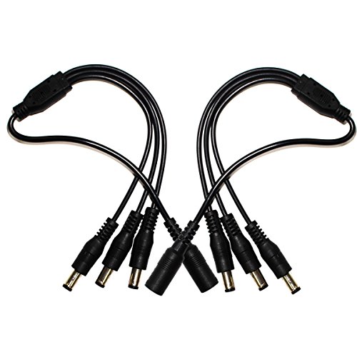Book Cover 2-Pack 1 Male to 3 Female Way DC Power Splitter Cable Barrel Plug 5.5 x 2.1mm for CCTV Cameras LED Light Strip and more