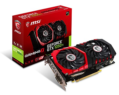Book Cover MSI NVIDIA GEFORCE GTX 1050Ti GAMING X 4G Graphics Card '4GB GDDR5, 1493MHz, Red LED, DisplayPort, HDMI, DVI-D, Dual Fan Cooling System'