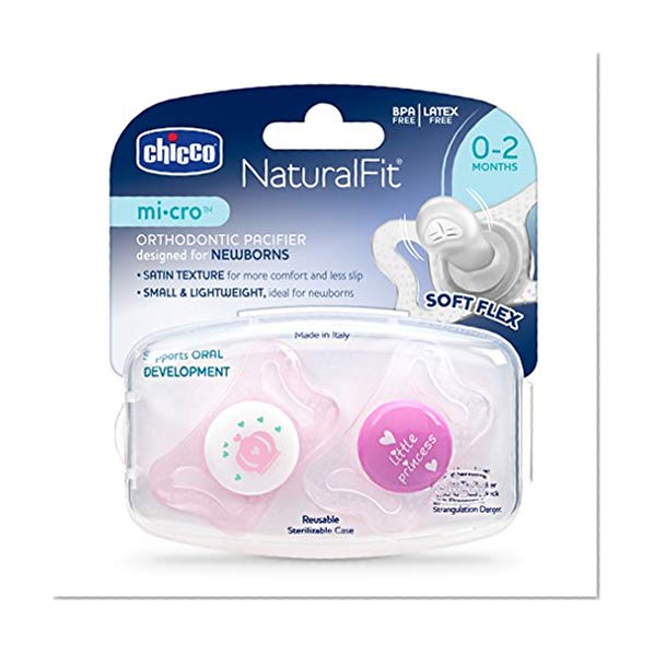 Book Cover Chicco NaturalFit micro Newborn Pacifier, Pink, 0-2 Months
