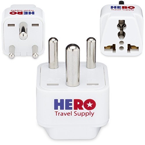 Book Cover Premium US to India Power Adapter Plug (Type D, 3 Pack, Grounded)
