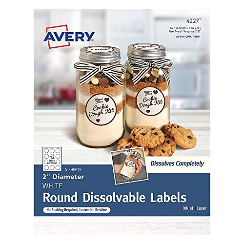 Book Cover Avery Printable Waterproof Round Labels with Sure Feed, 2.5