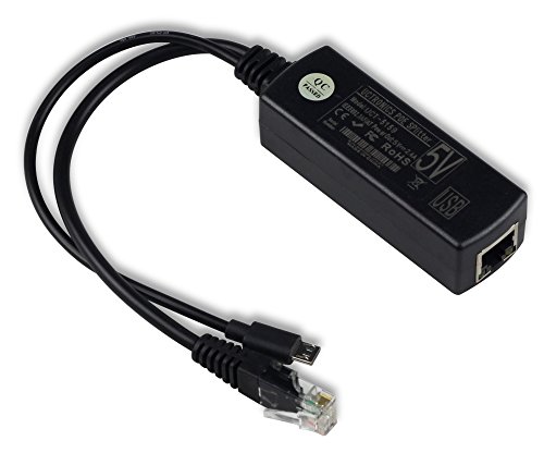 Book Cover UCTRONICS IEEE 802.3af Micro USB Active PoE Splitter Power Over Ethernet 48V to 5V 2.4A for Tablets, Dropcam or Raspberry Pi (48V to 5V 2.4A)