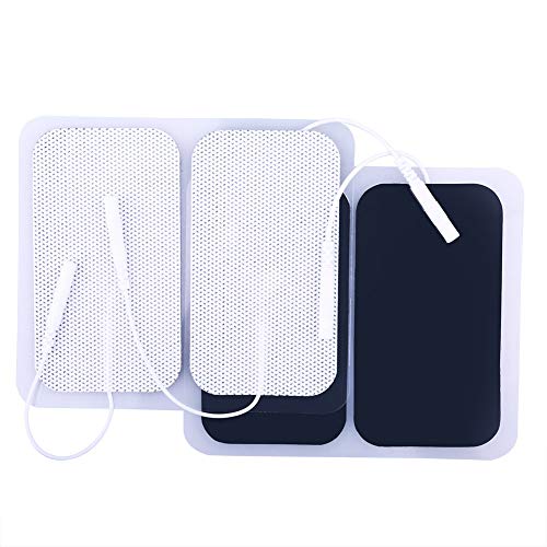 Book Cover TENS Unit Pads, 40 Pcs 2x3.5 Inches TENS Unit Replacement Pads, Large Rectangular Electrodes Pads for Electrotherapy EMS Massager