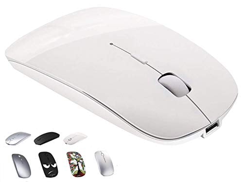 Book Cover Tsmine Slim Rechargeable Bluetooth Mouse Cordless Rechargeable Wireless Optical Mouse for Notebook,PC,Laptop,Windows/Android Tablet(NOT for iPhone or iPad)-White
