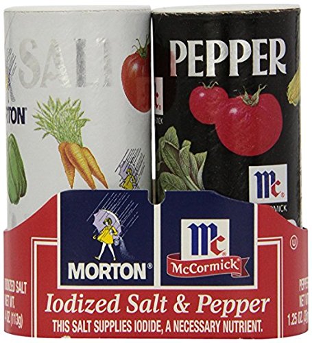 Book Cover Morton's 4 oz. Salt and Mccormick 1.25 oz. Pepper Shakers Bundle - Pack of 4