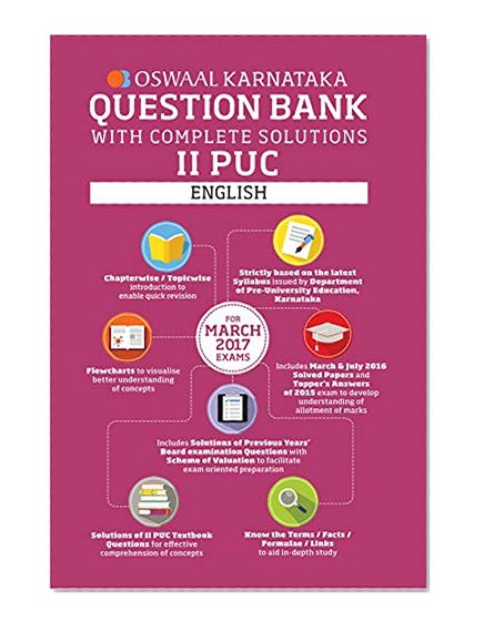 Book Cover Oswaal Karnataka II PUC Question Bank With Complete Solutions For English