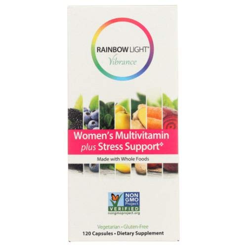 Book Cover Rainbow Light Vibrance Women's Multivitamin Plus Stress Support, 120 Count Capsules, Dietary Supplement Made with Whole Foods