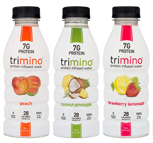 Book Cover Trimino Protein Infused Water, 3-Flavor Variety Pack, 16 Ounce (Pack of 12)