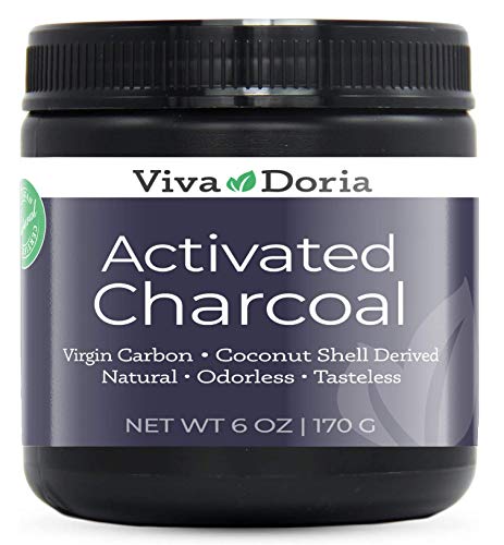 Book Cover Viva Doria Virgin Activated Charcoal Powder, Coconut Shell Derived, Food Grade, 6 Oz